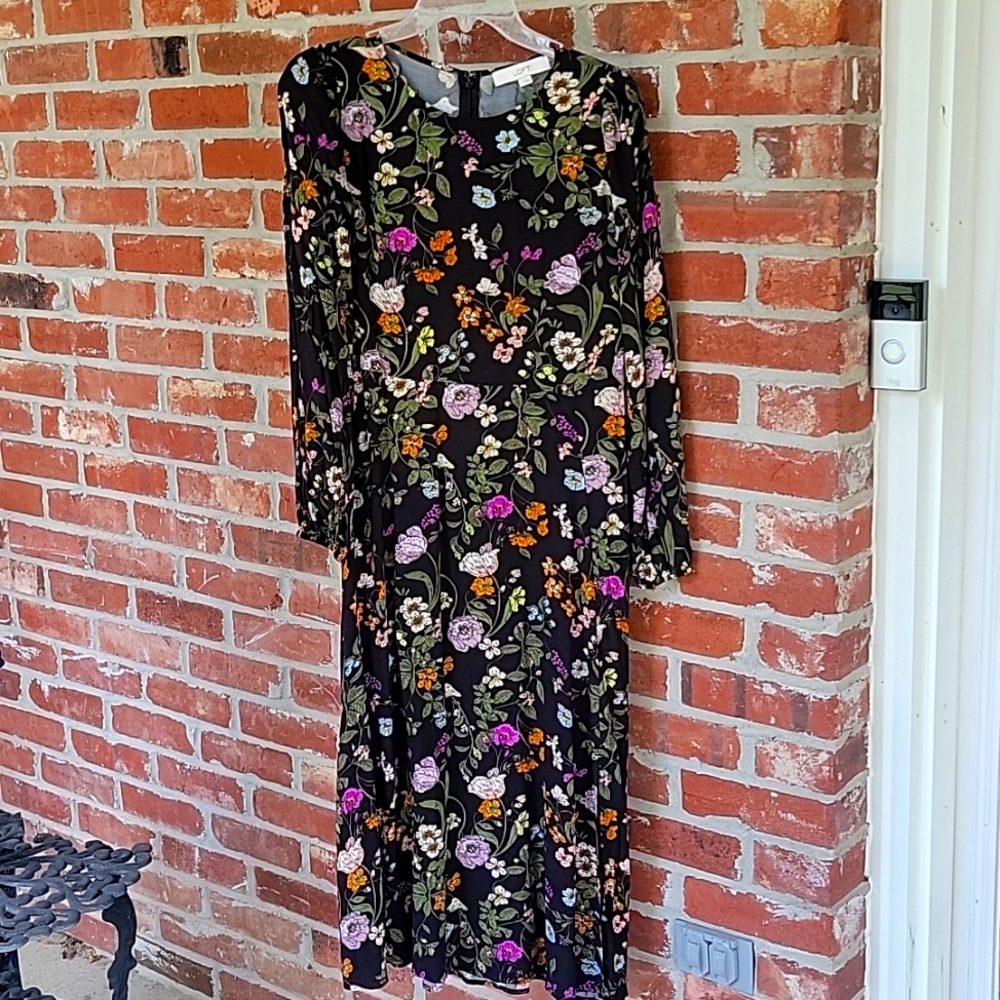 Loft Floral Midi Dress